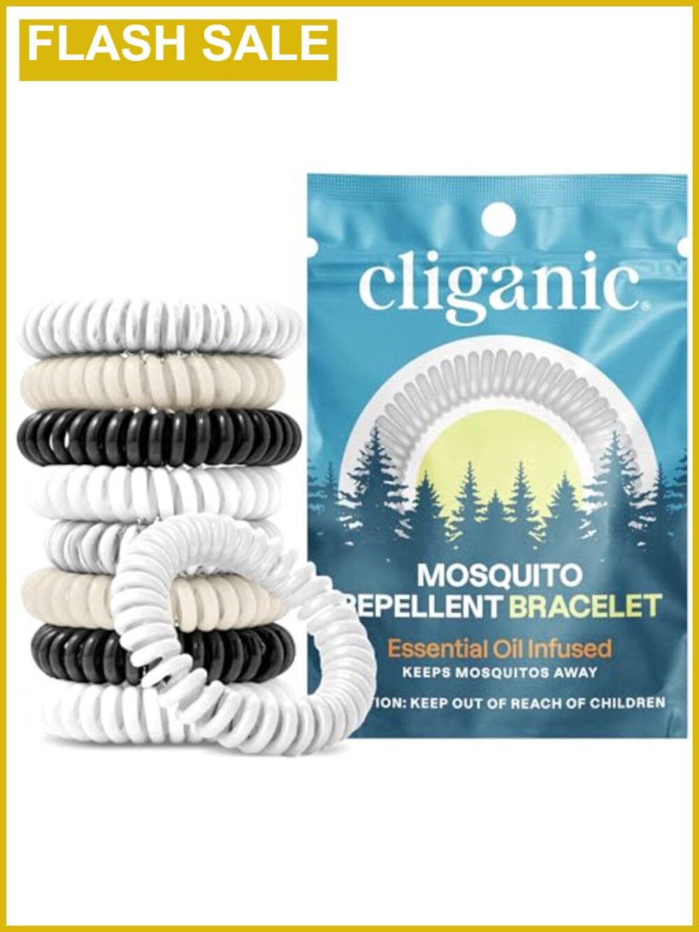 Mosquito Repellent Bracelets 10 Pack Natural DEET-Free Wristbands